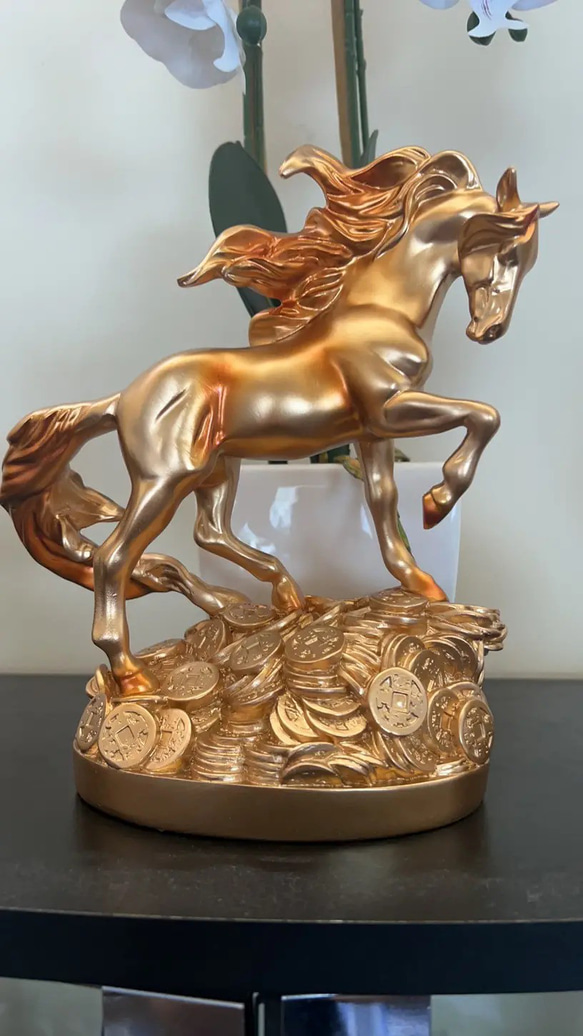 置物 オブジェ ディスプレイ 馬 ホース 金 ゴールド メダル 動物 アニマル おしゃれ 装飾 cht-1630 5枚目の画像