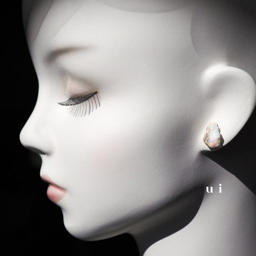 エチオピアオパール原石ピアス(14kgf)】p.14gf.002 ピアス（スタッド