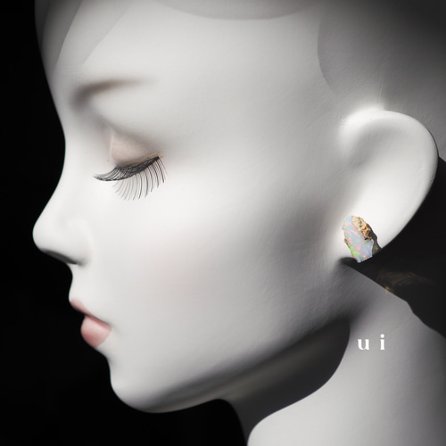 エチオピアオパール原石ピアス(14kgf)】p.14gf.002 ピアス（スタッド