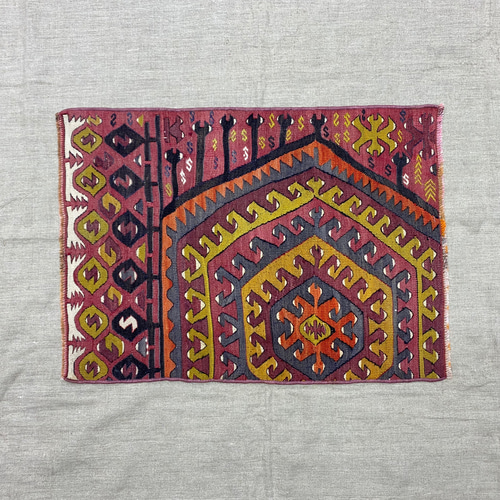 オールドキリム トルコ 手織り ヴィンテージ ラグ 83x60cm カーペット 