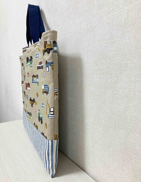 はたらく車＆標識 レッスンバッグ 30x40 ♡コップ袋プレゼント♡ 5枚目の画像