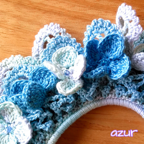 【数々のアワードを受賞】 紫陽花のシュシュ 17361896 通販 azur シュシュ ブルー系 ヘアアクセサリー