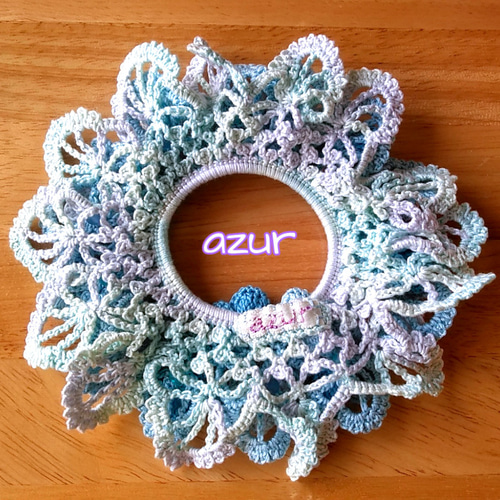 紫陽花のシュシュ ブルー系 シュシュ azur 通販 17361896