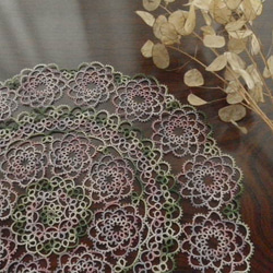 タティングレース 期間限定 手書きレシピ（編み図） 花の輪舞ドイリー