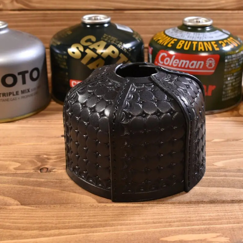 OD缶カバー250用 栃木レザーブラック SN STANP#296 キャンプギア OD缶カバー250用 栃木レザーブラック SN STANP#296 キャンプギア