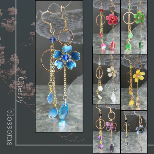 推し色をさりげなくそばに カラーオーダー可能*桜のアシンメトリー