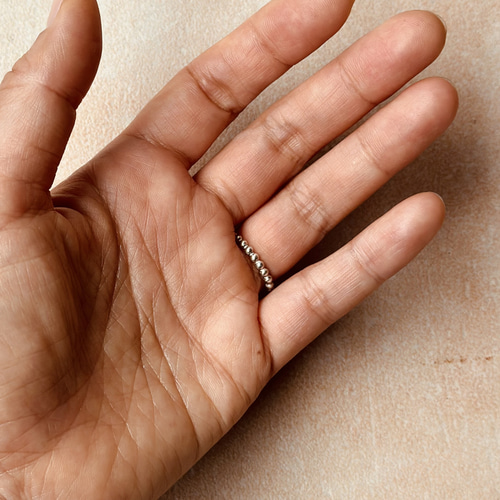 ボールシルバーリング太めsilver950彫金指輪シンプル人気 指輪・リング