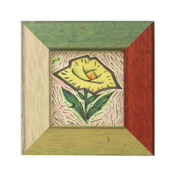 SOLD OUT【小さな絵】Hanaシリーズ　『Kiiro』　額装・原画 2枚目の画像