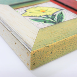 SOLD OUT【小さな絵】Hanaシリーズ　『Kiiro』　額装・原画 4枚目の画像
