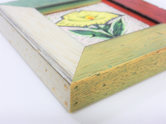SOLD OUT【小さな絵】Hanaシリーズ　『Kiiro』　額装・原画 4枚目の画像