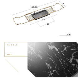 浴槽テーブル 伸縮多機能バスタブラック ステンレス製スマートフォン収納ラック ch-237 3枚目の画像