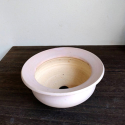 陶器の植木鉢　「さくら色」 受け皿付 7枚目の画像