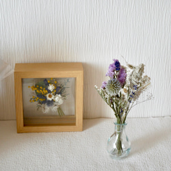 ラベンダーとミモザの花束〇フレームフラワードライフラワー 3枚目の画像