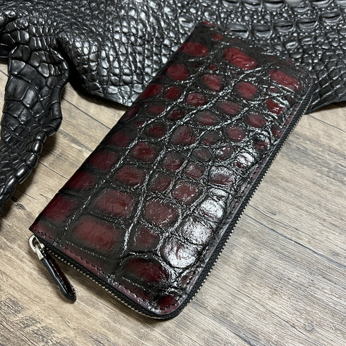 実物撮影 一枚革 クロコダイル メンズ長財布 ラウンドファスナー 新品 未使用 実物撮影 一枚革 クロコダイル メンズ長財布 ラウンドファスナー 一点