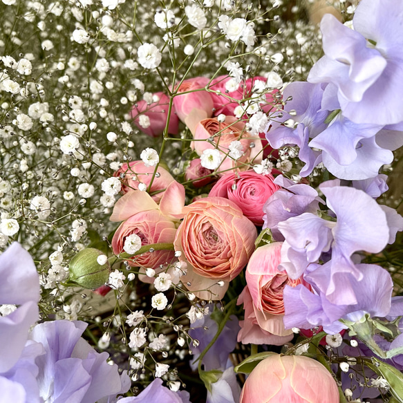 私の庭〇窓から覗くお花畑〇青の花〇フレームフラワードライフラワー 6枚目の画像