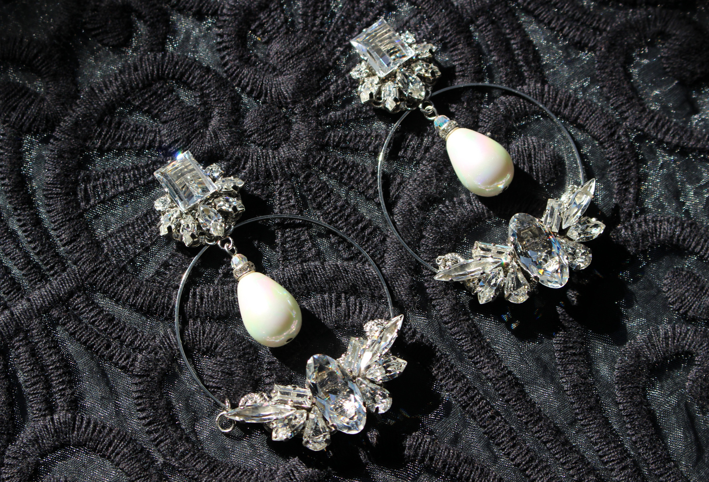 2way フープ ヴィンテージスワロフスキー ブライダル  ウェディング 結婚式 アクセサリー クリア