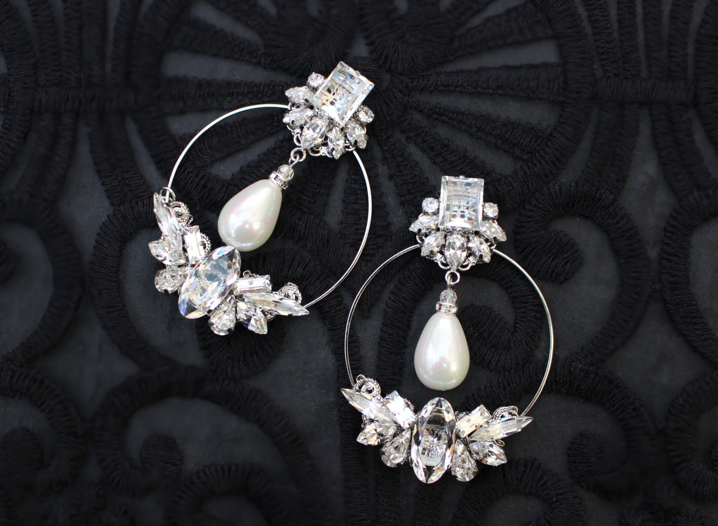 2way フープ ヴィンテージスワロフスキー ブライダル  ウェディング 結婚式 アクセサリー クリア