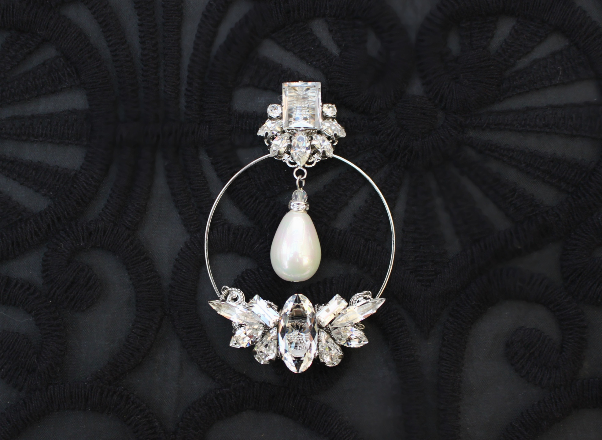 2way フープ ヴィンテージスワロフスキー ブライダル  ウェディング 結婚式 アクセサリー クリア