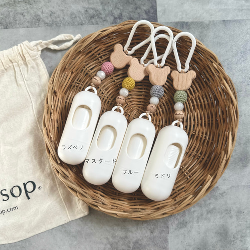 ♡100【大人気item】bear ゴミ袋ホルダー︱ゴミ袋ケース 携帯ゴミ袋 