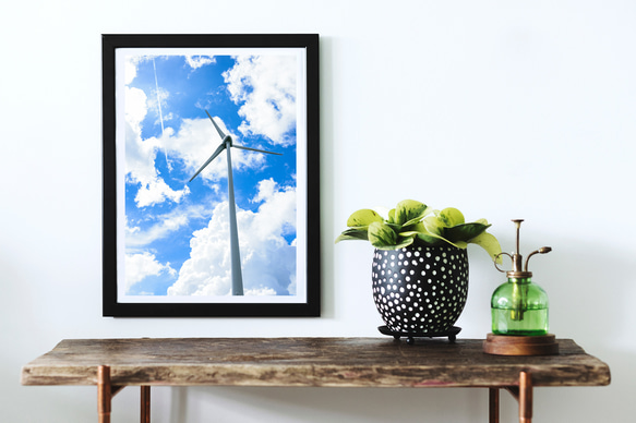 夏空と風車　インテリアアートポスター　053 3枚目の画像