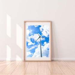 夏空と風車　インテリアアートポスター　053 2枚目の画像