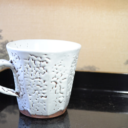 【新着！】面取り　コーヒーカップ　大きめ　(雪肌かいらぎ)やすらぎ　★萩焼　ギフト 6枚目の画像