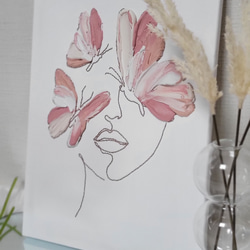 春早割】テクスチャーアート×刺繍◇春 蝶モチーフ 線画 立体