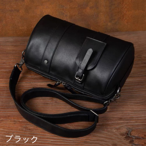 大容量ショルダーバッグ 肩掛けバッグ 本革 ヴィンテージ 筒型 軽量 多