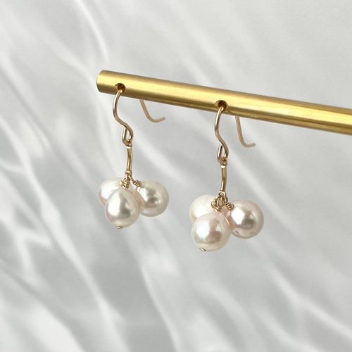 国産あこや真珠 BonBon Pierce ピアス（フック・チェーン） Y