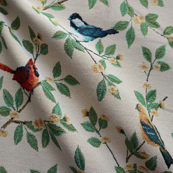 ゴブラン織り生地 ジャガード織り  鳥柄 1枚目の画像