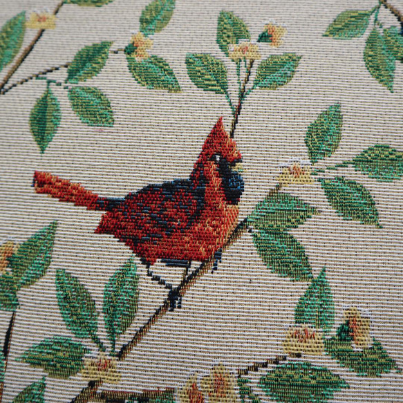 ゴブラン織り生地 ジャガード織り  鳥柄 3枚目の画像
