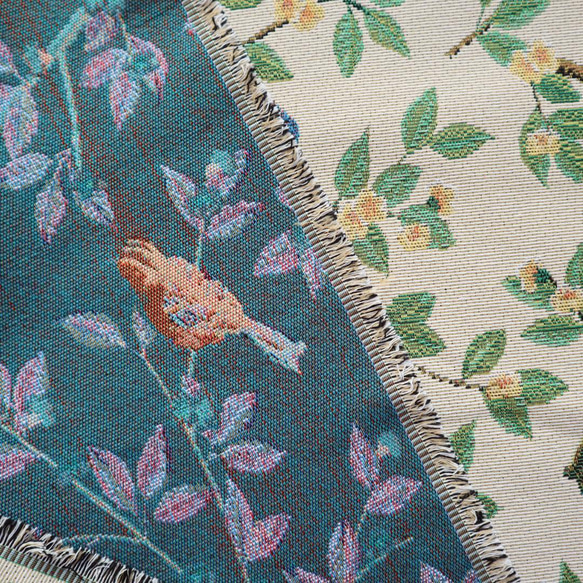 ゴブラン織り生地 ジャガード織り  鳥柄 6枚目の画像