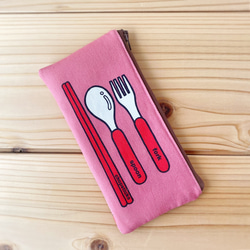 カトラリーケース（ピンク） 1枚目の画像