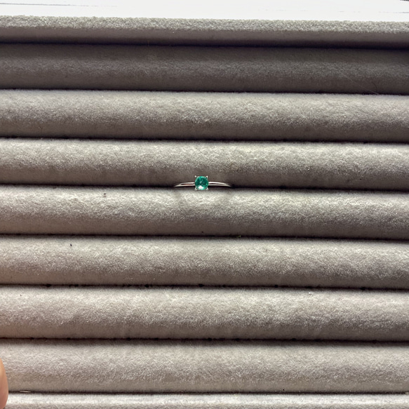 [五月生日石] 未經處理的讚比亞祖母綠戒指 4 毫米 SV925 均碼 AAA 級 Creema 限量 第4張的照片
