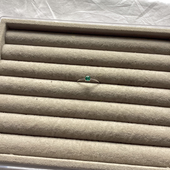 [五月生日石] 未經處理的讚比亞祖母綠戒指 4 毫米 SV925 均碼 AAA 級 Creema 限量 第5張的照片