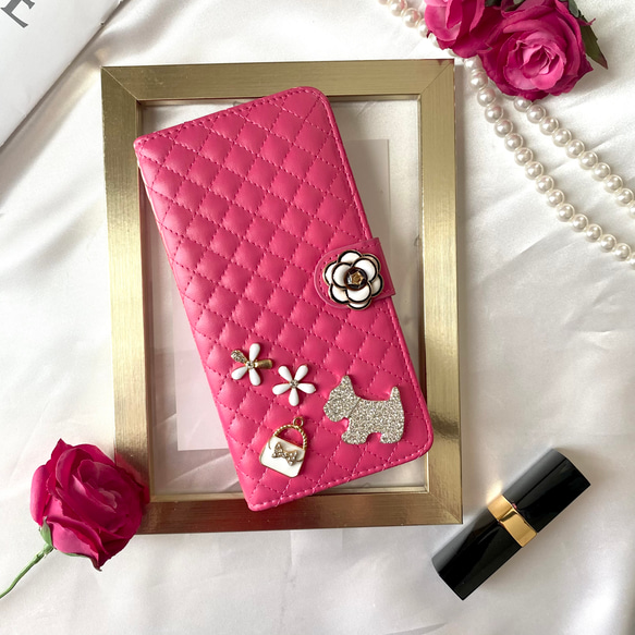 特集掲載　Iphoneケース　スマホケース　犬　ペット おしゃれ  カード収納　人気　手帳型　かわいい　キルティング　 10枚目の画像