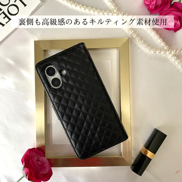 特集掲載　Iphoneケース　スマホケース　犬　ペット おしゃれ  カード収納　人気　手帳型　かわいい　キルティング　 4枚目の画像