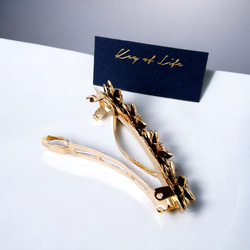 Key of Life▶︎ガラス花 ブラック 小さめ バレッタ 髪飾り 髪留め 黒 花 フラワー コテージコア 人気 7枚目の画像