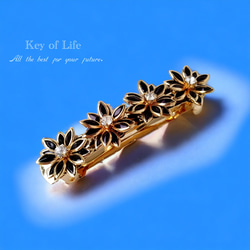 Key of Life▶︎ガラス花 ブラック 小さめ バレッタ 髪飾り 髪留め 黒 花 フラワー コテージコア 人気 13枚目の画像