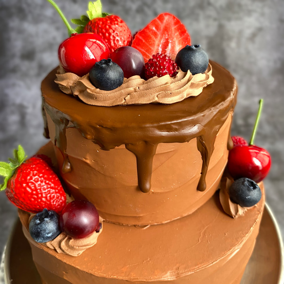 実物大　デコレーションケーキ　リアルサイズの苺チョコレート　デコレーションケーキ食品サンプル　オブジェ　 7枚目の画像