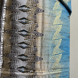 アフリカ着物 WOODIN「Emotion 感情」青×白 フルオーダー／セミオーダー 8枚目の画像