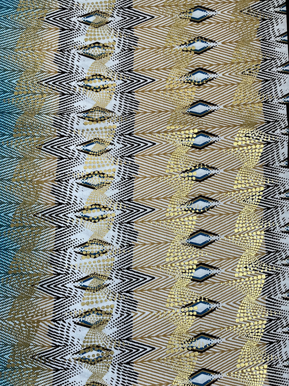 アフリカ着物 WOODIN「Emotion 感情」青×白 フルオーダー／セミオーダー 12枚目の画像
