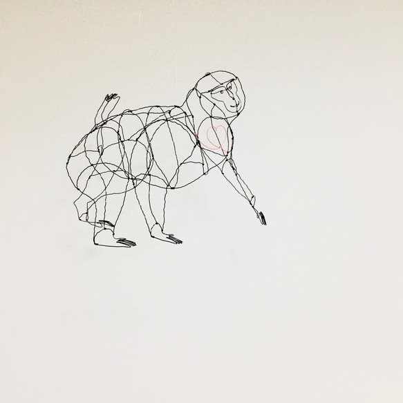 ワイヤーアート　ワイヤークラフト  猿　サル　さる　申　干支　裏干支 8枚目の画像