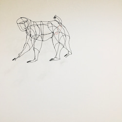 ワイヤーアート　ワイヤークラフト  猿　サル　さる　申　干支　裏干支 3枚目の画像