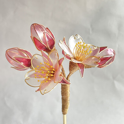 2輪の桜と3つの蕾のかんざし 12枚目の画像