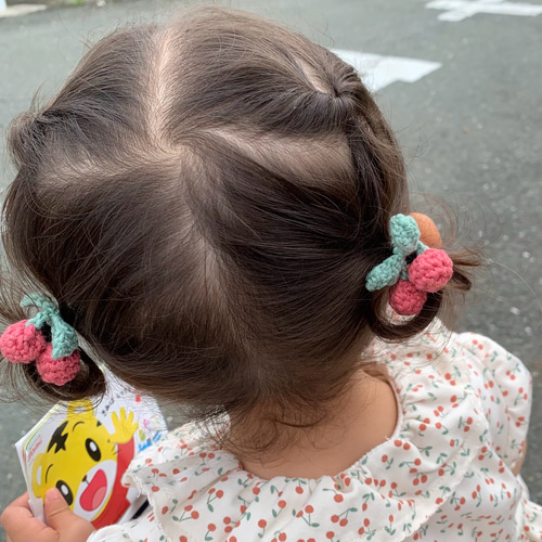 \新色登場/【オーダー♡ さくらんぼ大好きベア】ヘアクリップ　ヘアゴム mj-kids-mkk-7037_1.jpg