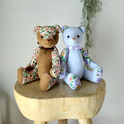 リバティファブリック使用 テディベア ぬいぐるみ kukuma 通販