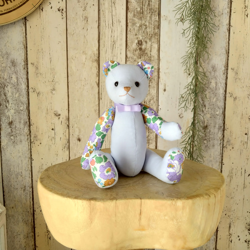 イギリスリバティ　テディベア リバティファブリック使用 テディベア ぬいぐるみ kukuma 通販