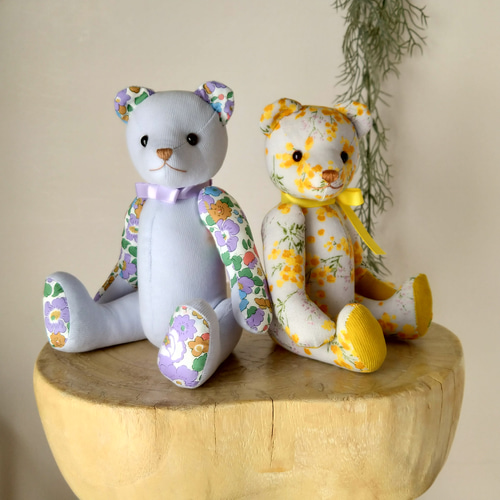 リバティファブリック使用 テディベア ぬいぐるみ kukuma 通販
