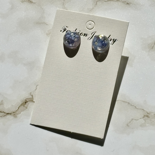 うるちゅる1粒ピアス 勿忘草 まんまる ピアス（スタッド・一粒  